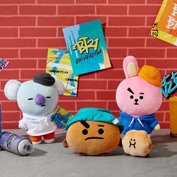 BT21 COOKY Street Mood Standing Doll K-POP Blue Hoodie and Yellow Hat beanie - Picture 13 of 13
